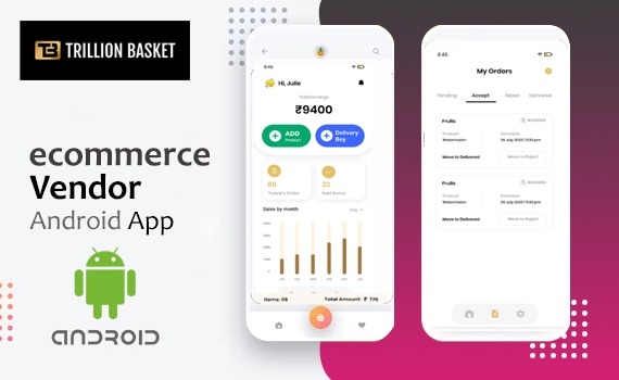 UX UI-Trillion Basket Vendor Android App